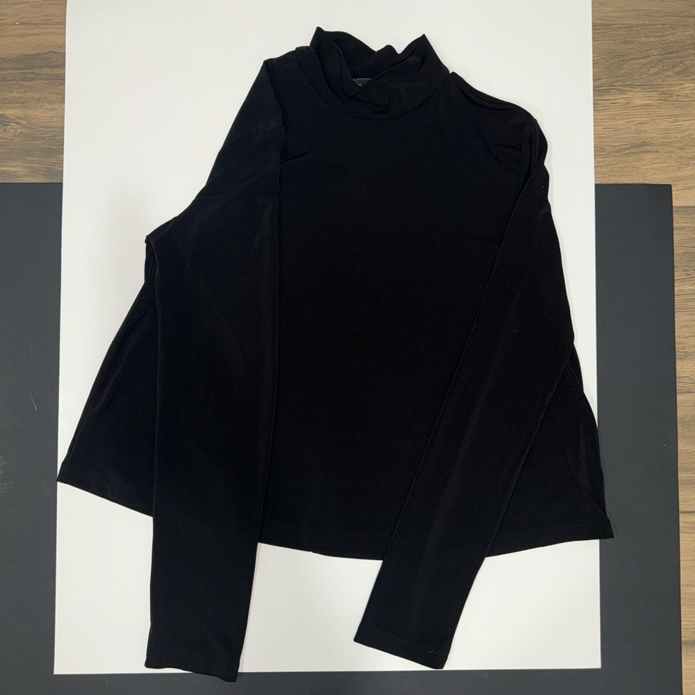 Mock turtle neck Black Women's Top